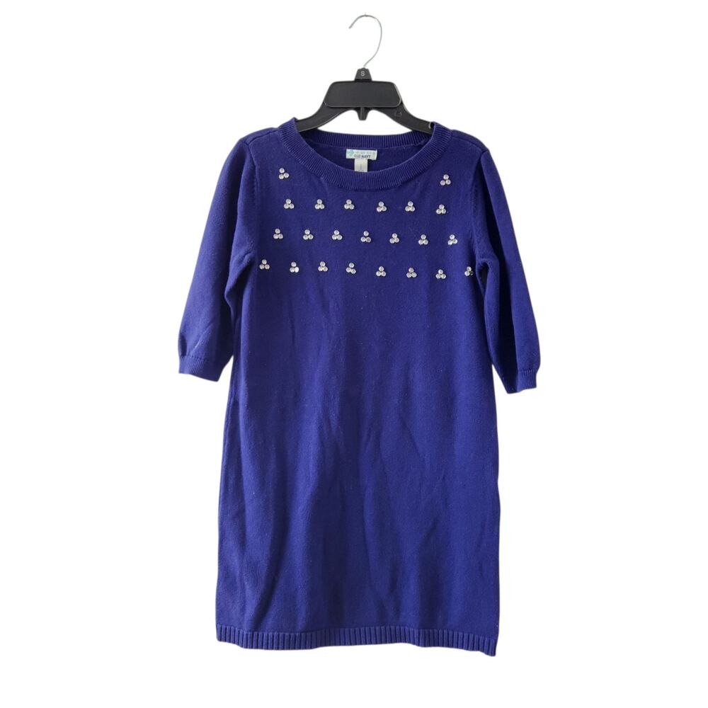 Old Navy Sweater Dress Girls Large Embellished Rhinestone Winter Dress